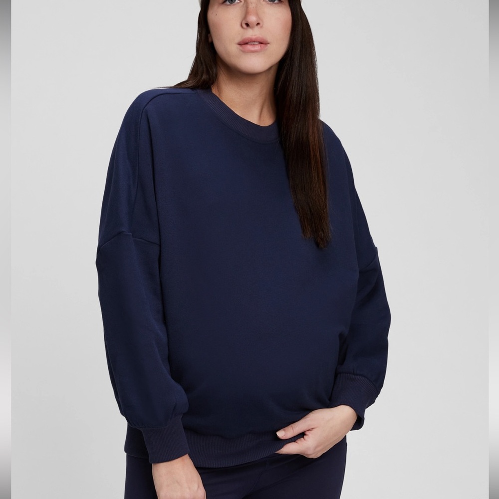 Gap Navy Blue Crew Maternity Sweatshirt